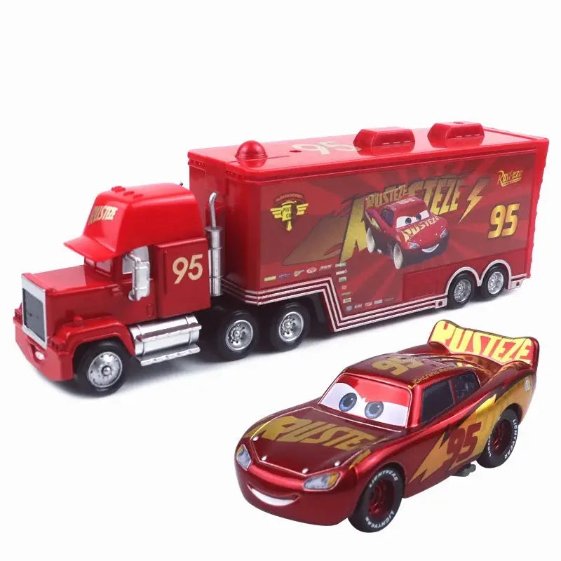 Disney Pixar Cars 3 1:55 Lightning McQueen & Mack Alloy Car Model Sparkling Chamber