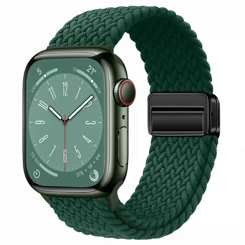 Nylon Braided Strap for Apple Watch 38-49mm, Magnetic Buckle iWatch Band Sparkling Chamber