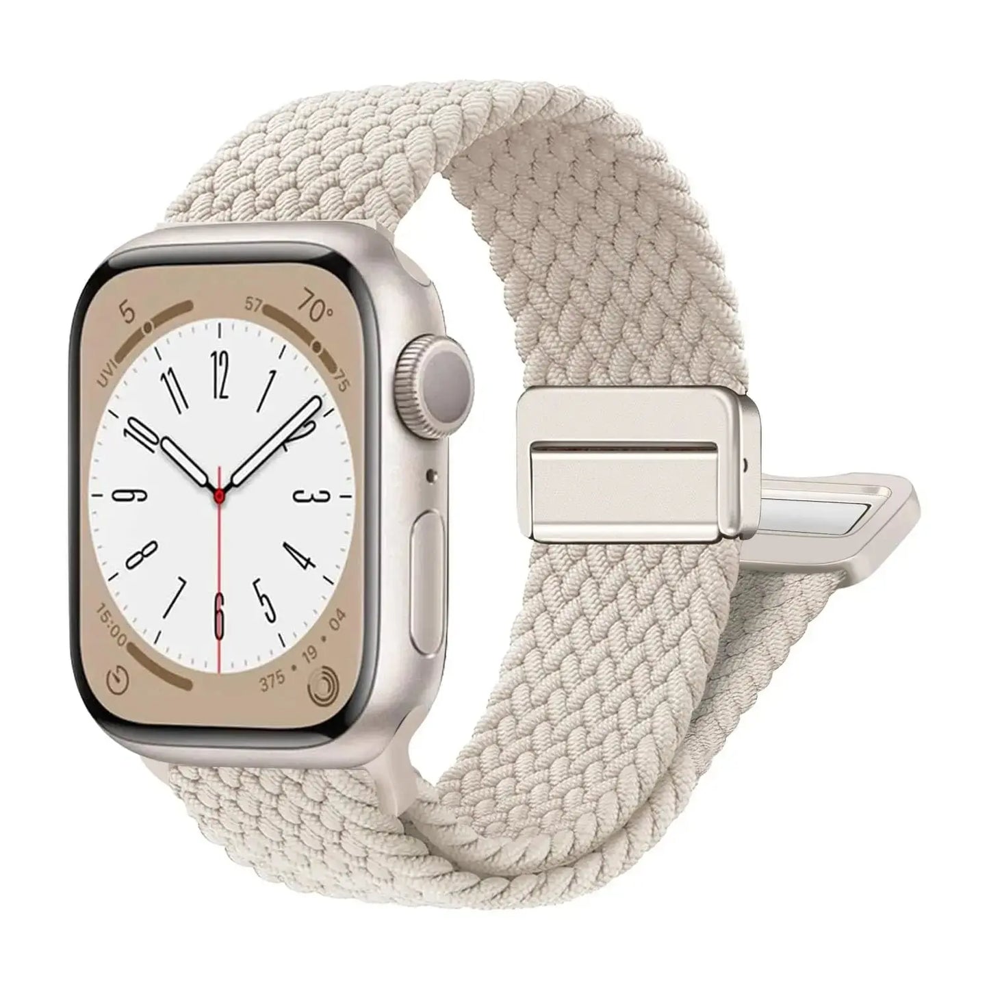 Nylon Braided Strap for Apple Watch 38-49mm, Magnetic Buckle iWatch Band Sparkling Chamber