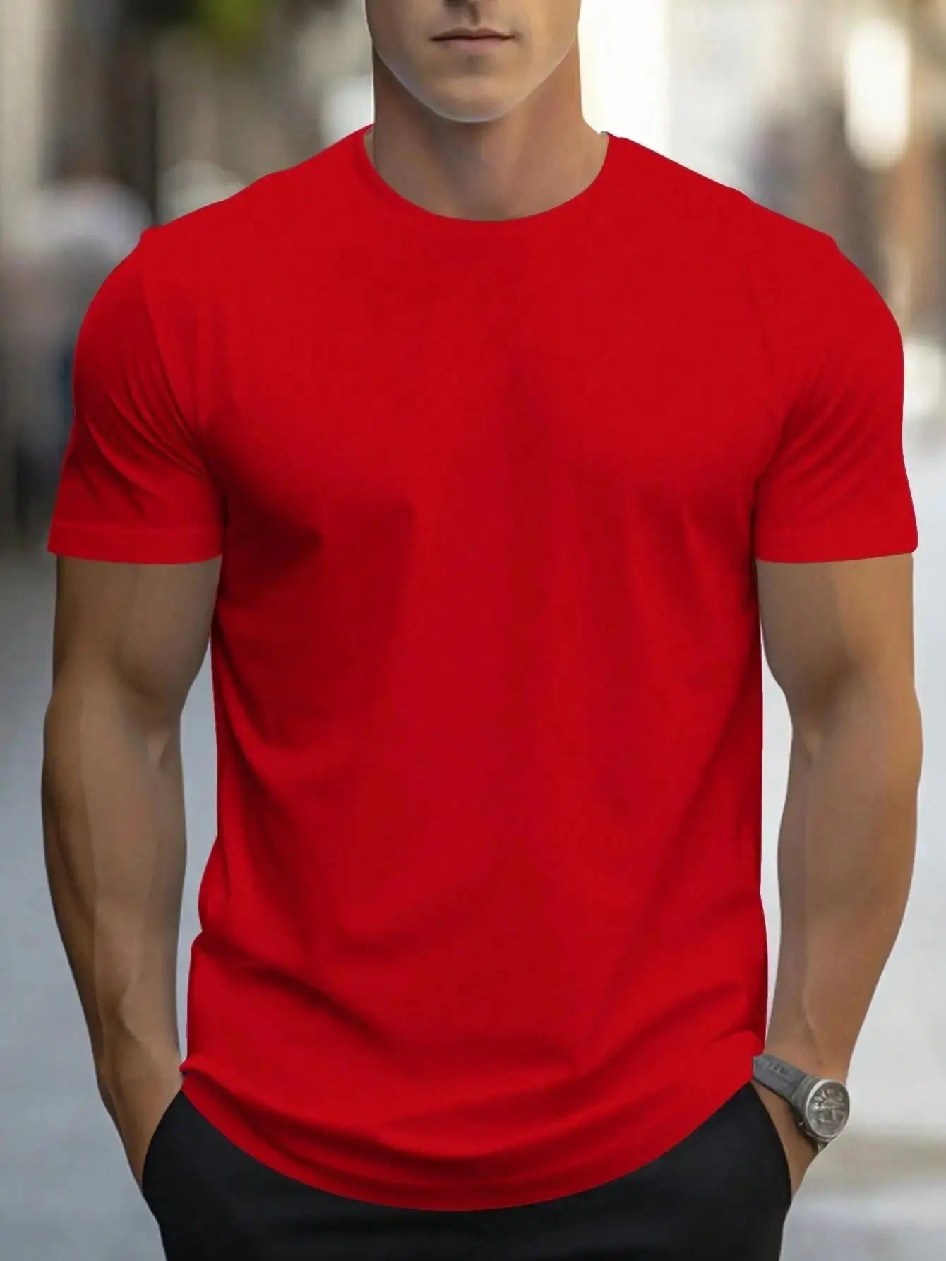 Hot Sale Solid Color Print T-Shirts for Men - Casual Summer Oversize Cotton Tees Sparkling Chamber