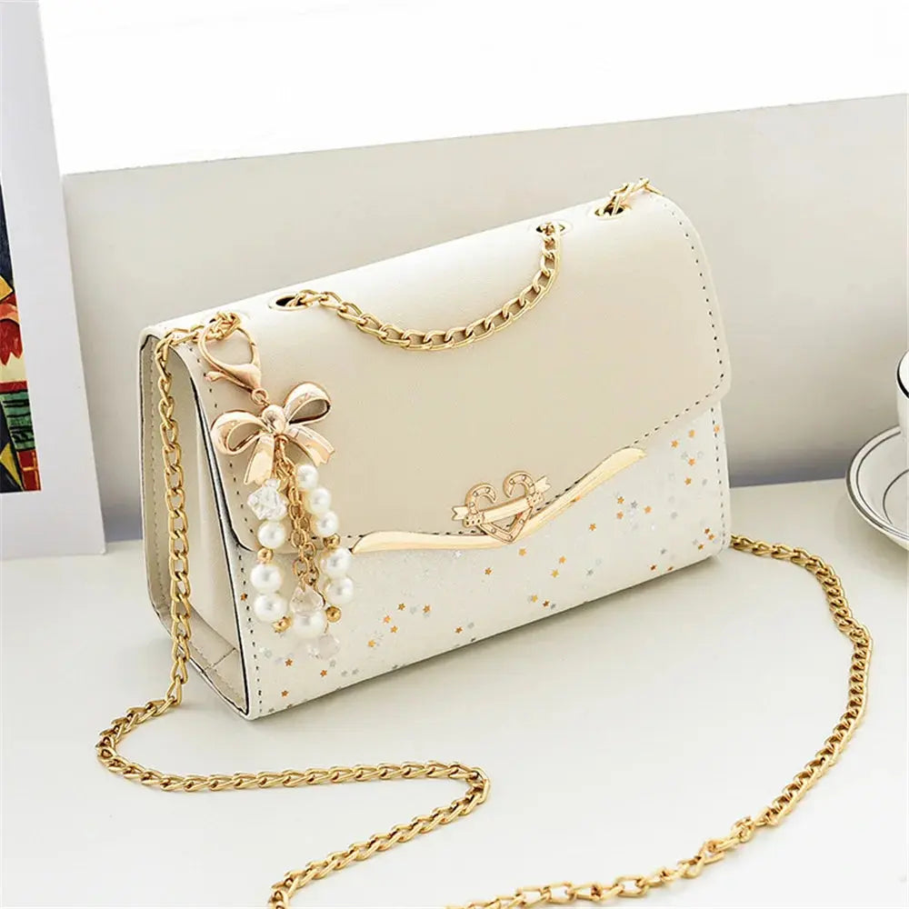 Trendy Sequin Shoulder Bag with Tassel Pendant Sparkling Chamber