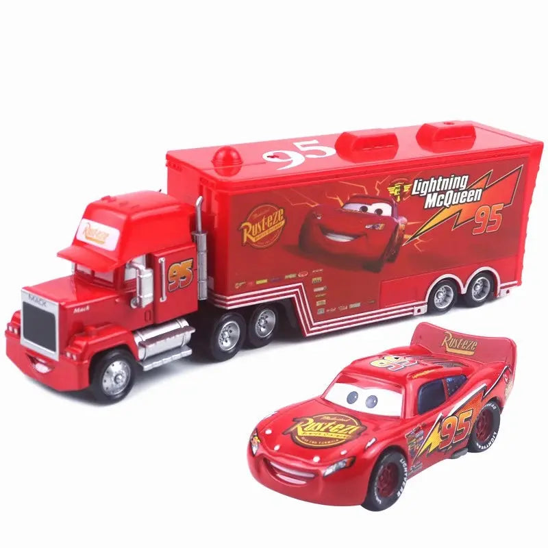 Disney Pixar Cars 3 1:55 Lightning McQueen & Mack Alloy Car Model Sparkling Chamber