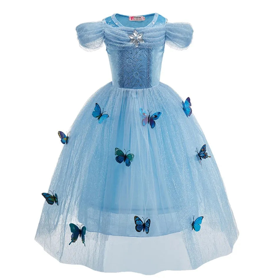 Kids Princess Costume Dress - Belle, Elsa, Anna, Rapunzel & More