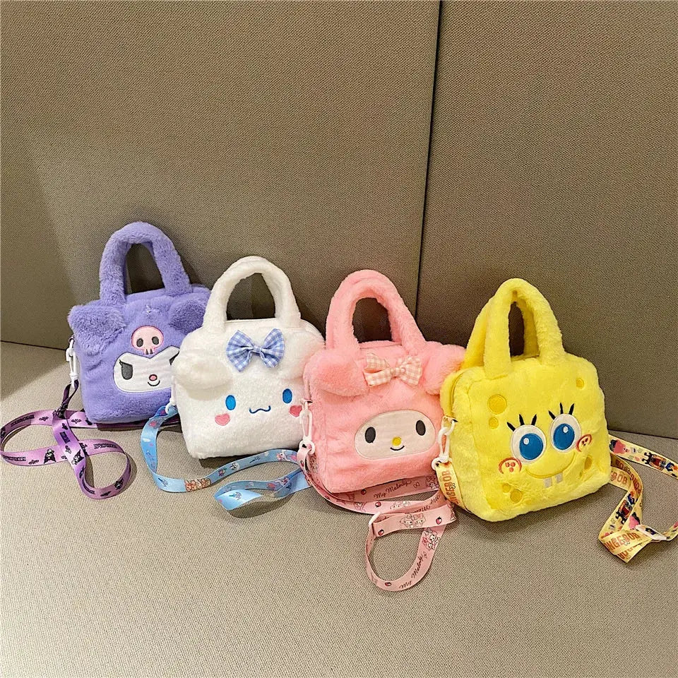 Sanrio Kawaii Kuromi Cinnamoroll My Melody Plush Handbag Sparkling Chamber