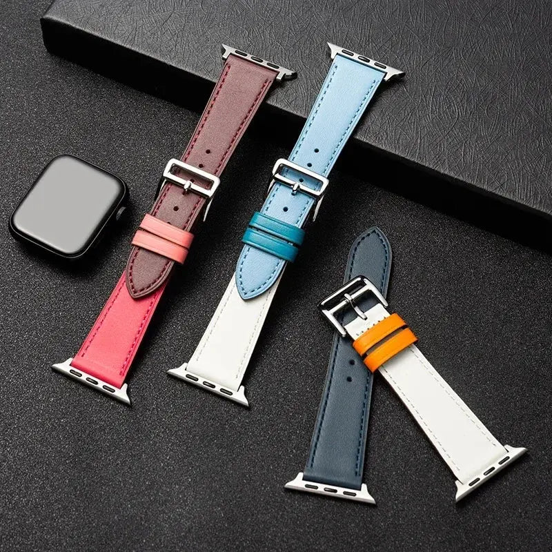 Leather Strap for Apple Watch 38mm-49mm, Loop Bracelet for iWatch Sparkling Chamber