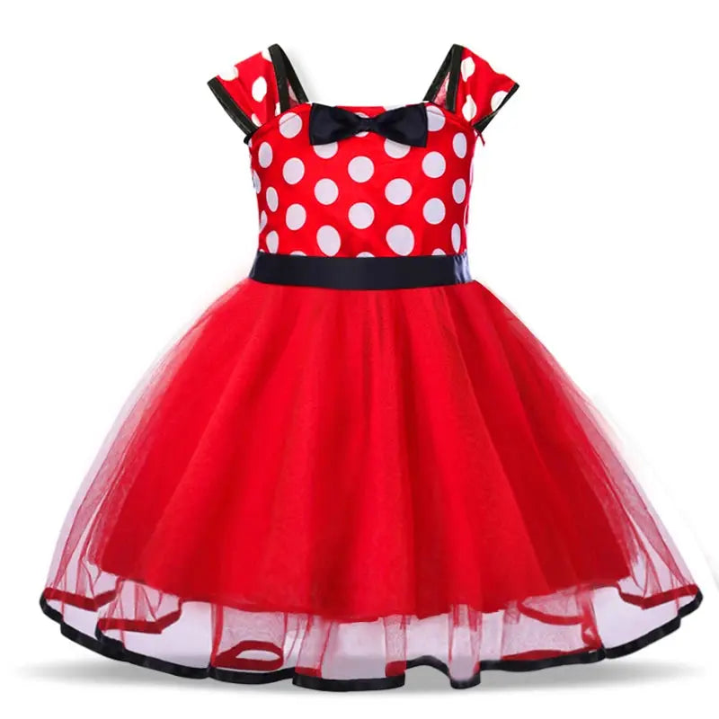 RBVH Baby Girl's A-Line Dot Dress with Bow Sparkling Chamber