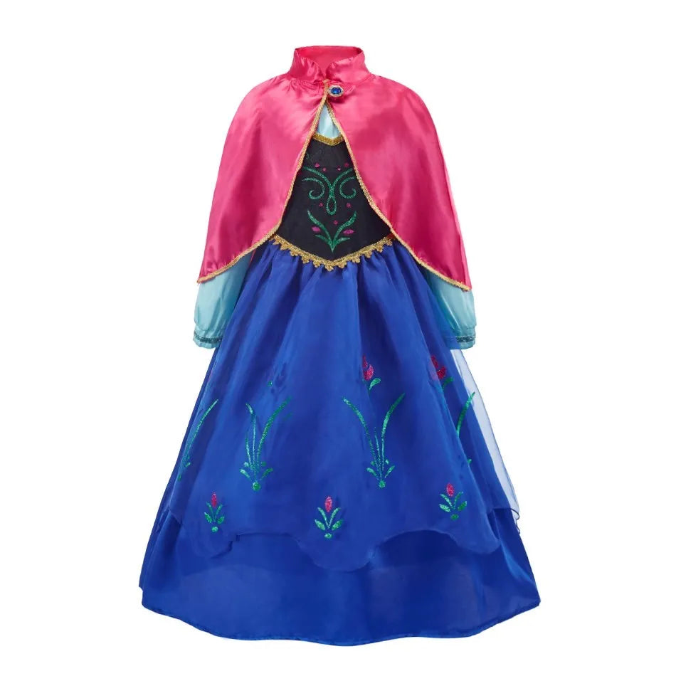 Kids Princess Costume Dress - Belle, Elsa, Anna, Rapunzel & More