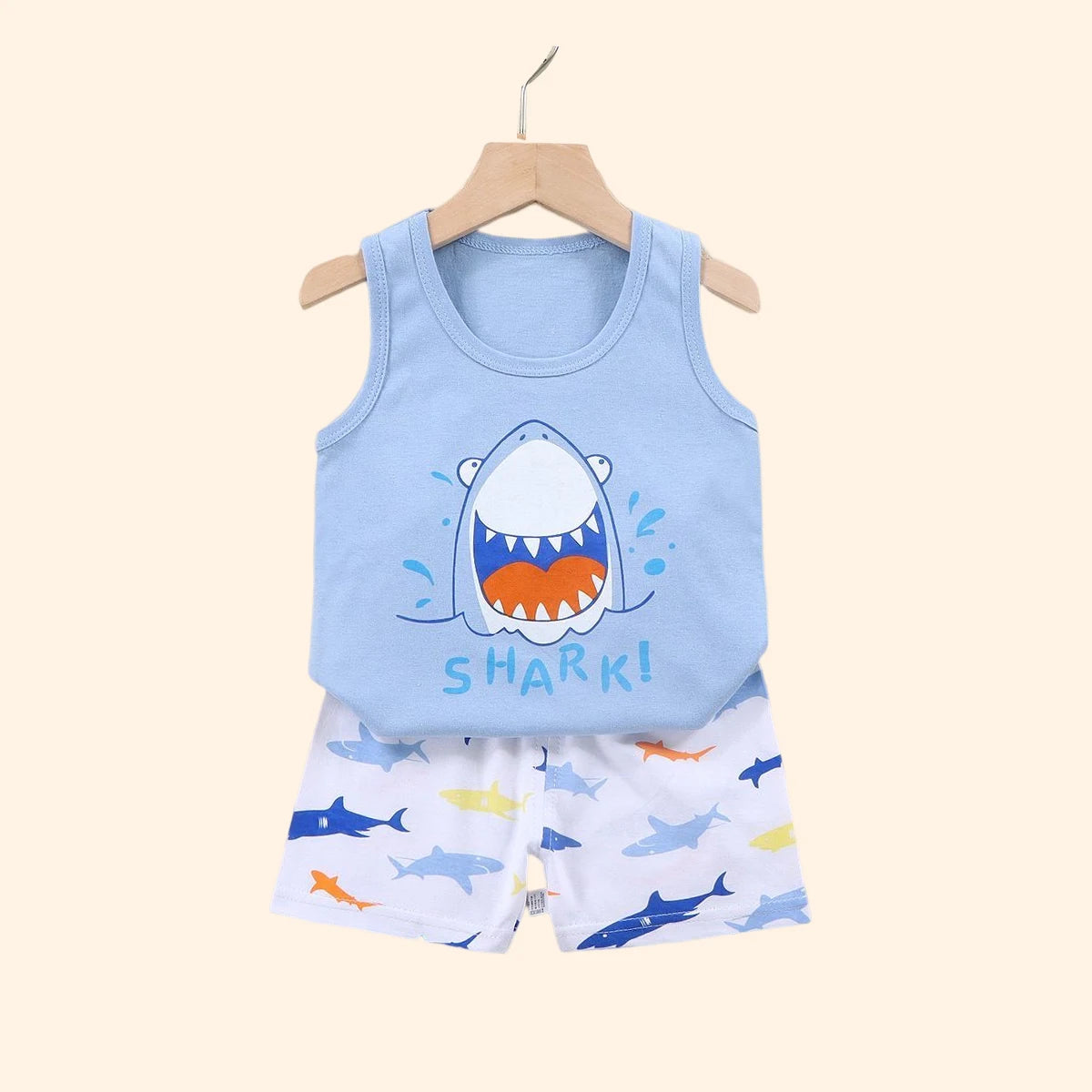 2PCS Children Clothing Vest Suit Children's Sets Summer Cotton T-Shirts Shorts Boys Girls