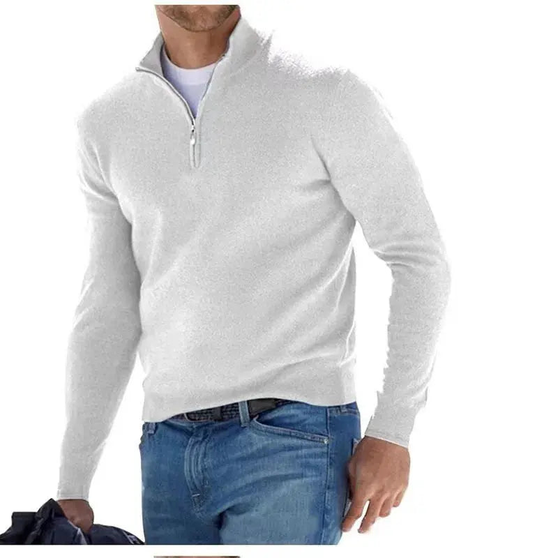 Men's Autumn Winter Warm Half-Zip Pullover Sweater Sparkling Chamber