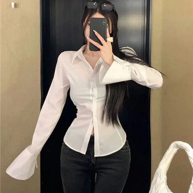 Slim-Fit Casual Women's Jacket - Single-Breasted Polyester Sparkling Chamber