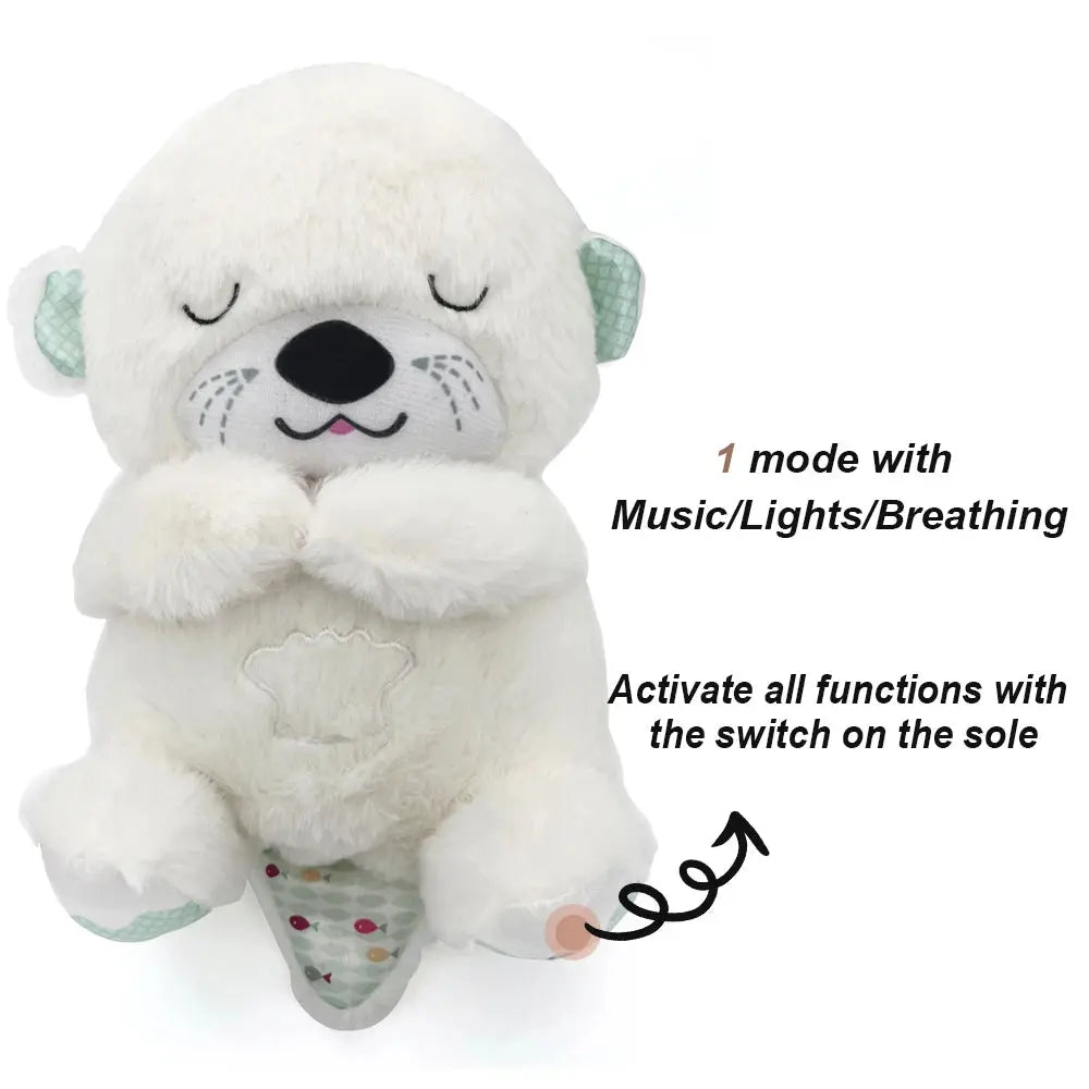 Breathing Bear Baby Soothing Otter Plush Doll Toy Sparkling Chamber