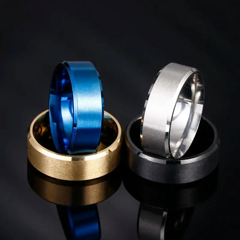 Fashion Charm Jewelry ring men stainless steel Black Rings For Women Sparkling Chamber