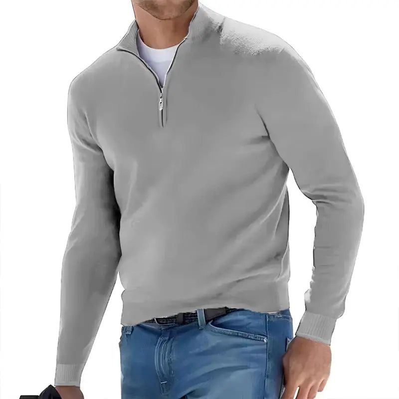 Men's Autumn Winter Warm Half-Zip Pullover Sweater Sparkling Chamber