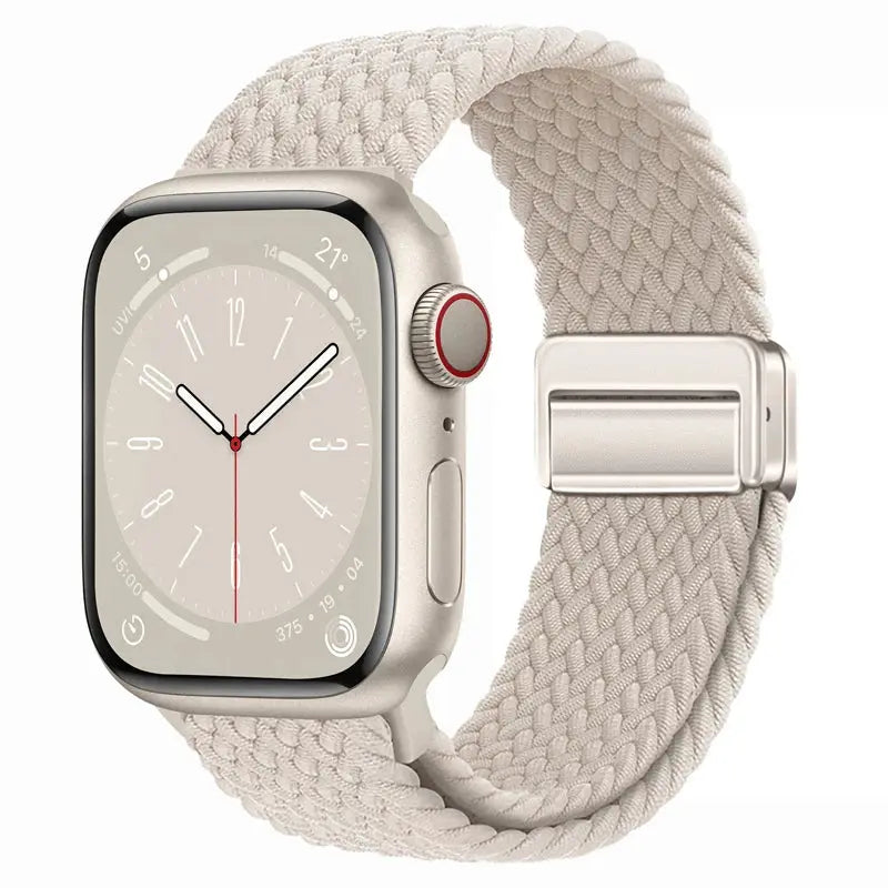 Nylon Braided Strap for Apple Watch 38-49mm, Magnetic Buckle iWatch Band Sparkling Chamber