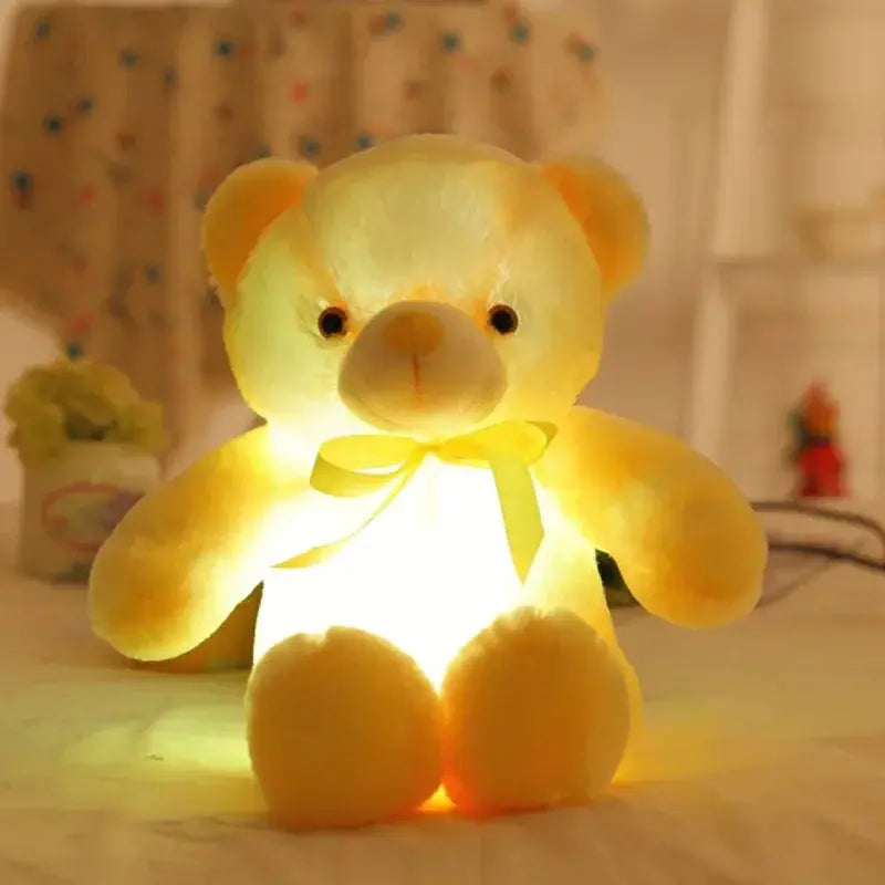 30cm Luminous LED Bear Plush Toy - Glowing Christmas Gift for Kids Sparkling Chamber