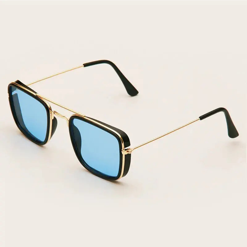 Fashion Sunglasses European and American Metal Small Square Frame Korean Version Glasses Retro Square Sunglasses UV Protection Sparkling Chamber