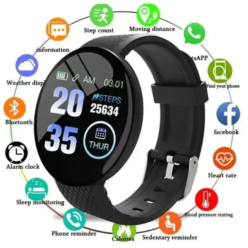 SUPMANGO Smartwatch Fitness Tracker with Pedometer & Blood Pressure Sparkling Chamber